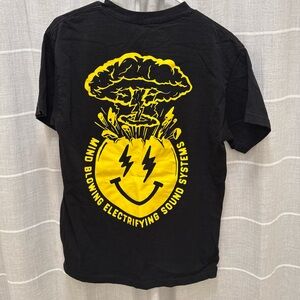 Black Short-Sleeve Tee with Yellow Explosion Graphic
